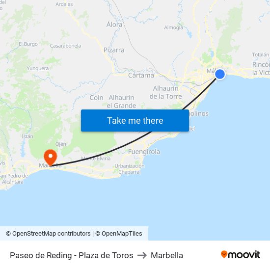 Paseo de Reding - Plaza de Toros to Marbella map