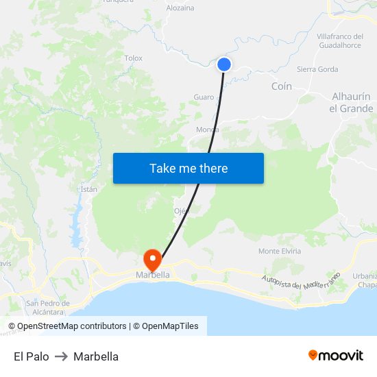 El Palo to Marbella map