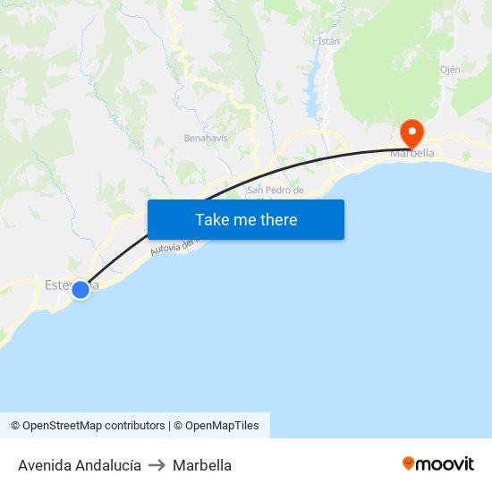 Avenida Andalucía to Marbella map