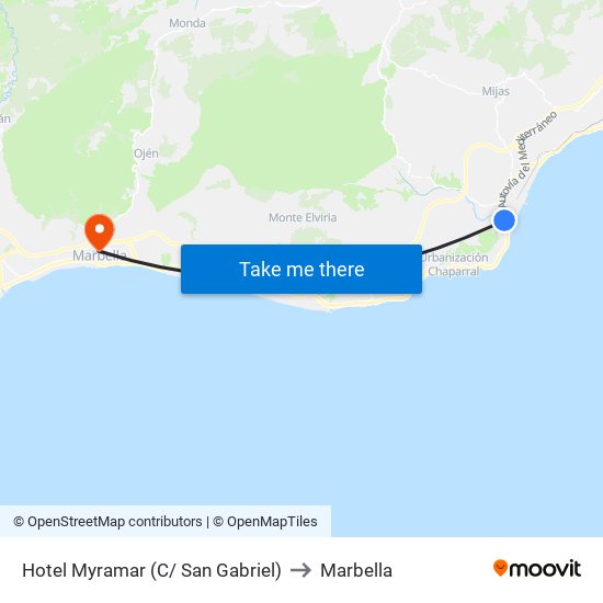 Hotel Myramar (C/ San Gabriel) to Marbella map