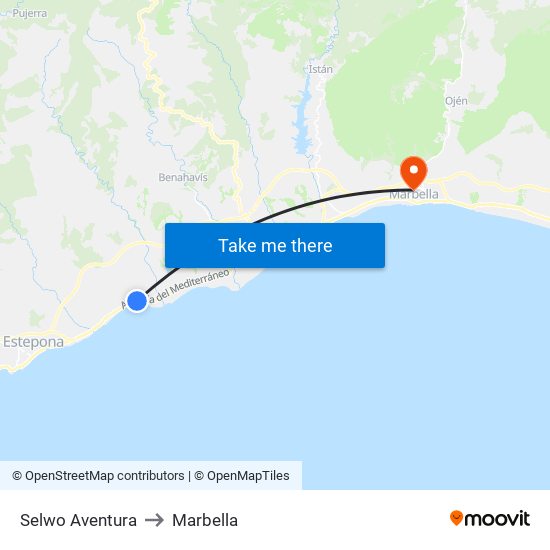 Selwo Aventura to Marbella map