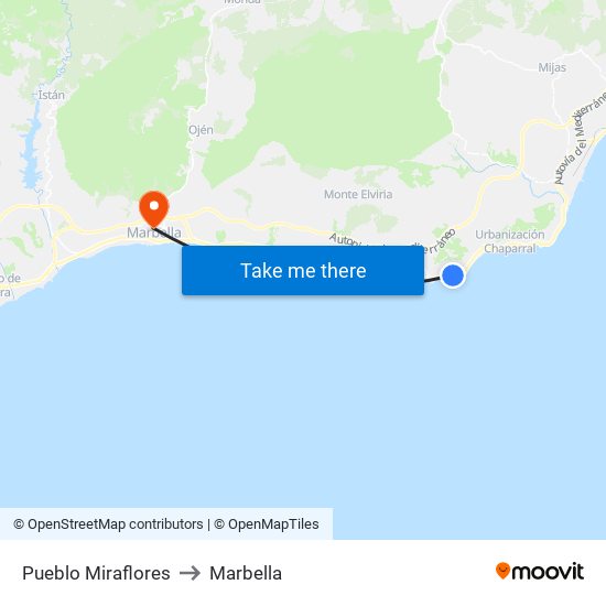 Pueblo Miraflores to Marbella map
