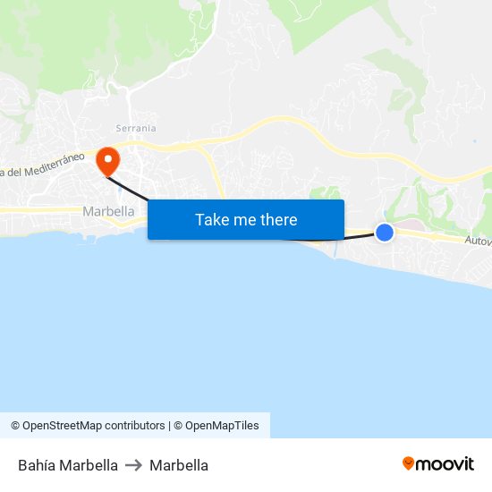 Bahía Marbella to Marbella map