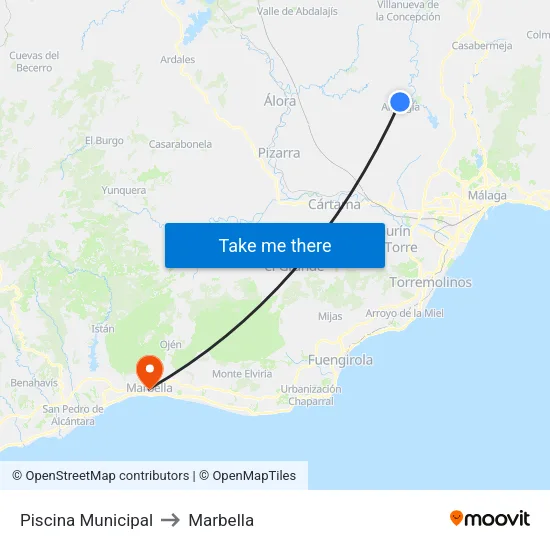 Piscina Municipal to Marbella map