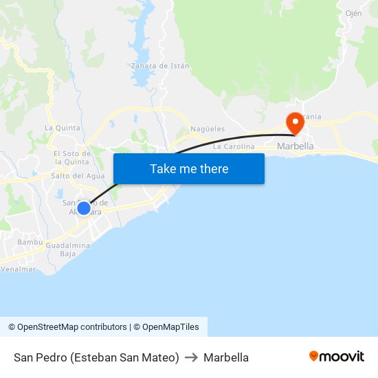 San Pedro (Esteban San Mateo) to Marbella map