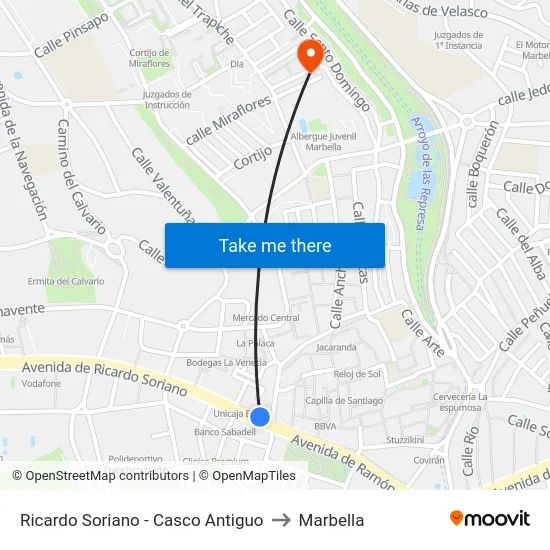 Ricardo Soriano - Casco Antiguo to Marbella map