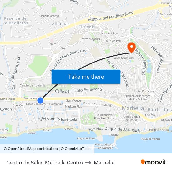 Centro de Salud Marbella Centro to Marbella map