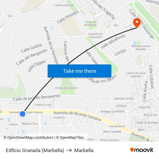 Edficio Granada (Marbella) to Marbella map