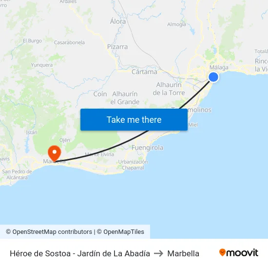 Héroe de Sostoa - Jardín de La Abadía to Marbella map