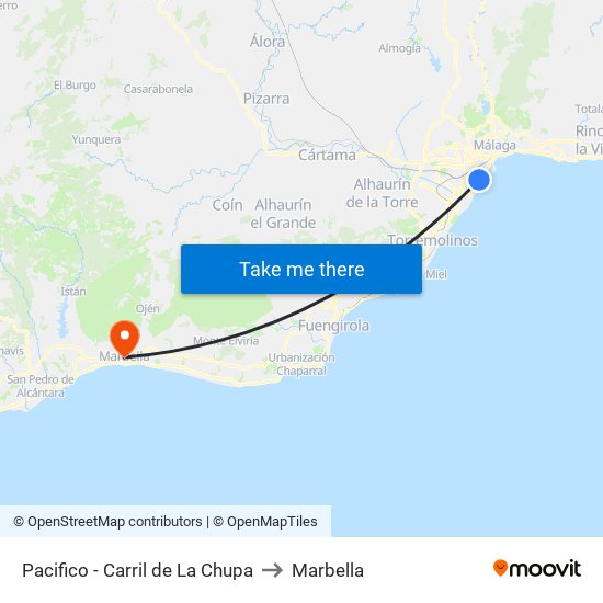 Pacifico - Carril de La Chupa to Marbella map
