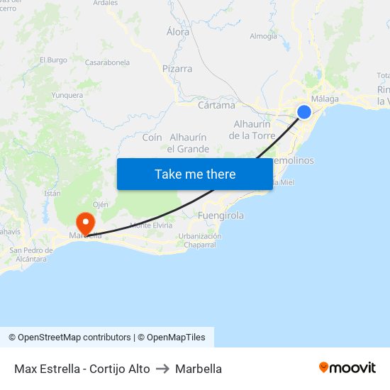 Max Estrella - Cortijo Alto to Marbella map