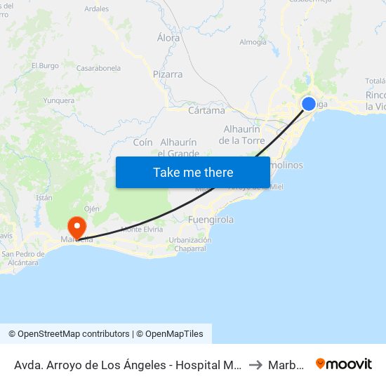 Avda. Arroyo de Los Ángeles - Hospital Materno to Marbella map