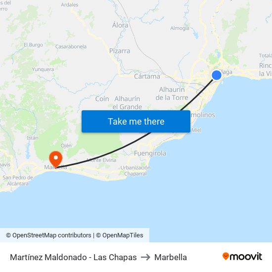 Martínez Maldonado - Las Chapas to Marbella map