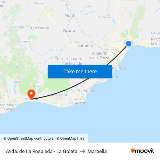 Avda. de La Rosaleda - La Goleta to Marbella map