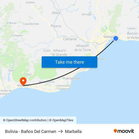 Bolivia - Baños Del Carmen to Marbella map