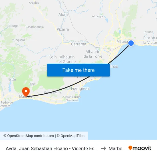 Avda. Juan Sebastián Elcano - Vicente Espinel to Marbella map