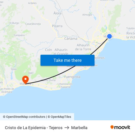 Cristo de La Epidemia - Tejeros to Marbella map