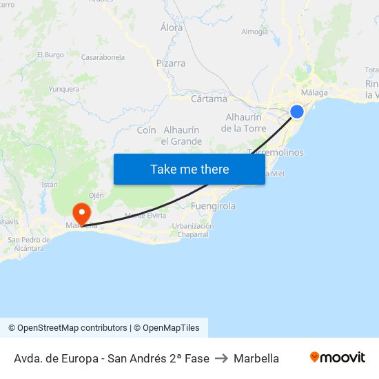 Avda. de Europa - San Andrés 2ª Fase to Marbella map