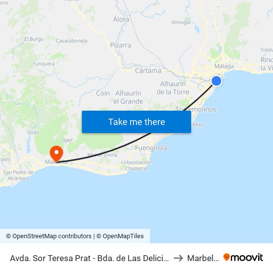 Avda. Sor Teresa Prat - Bda. de Las Delicias to Marbella map