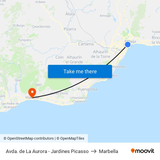 Avda. de La Aurora - Jardines Picasso to Marbella map
