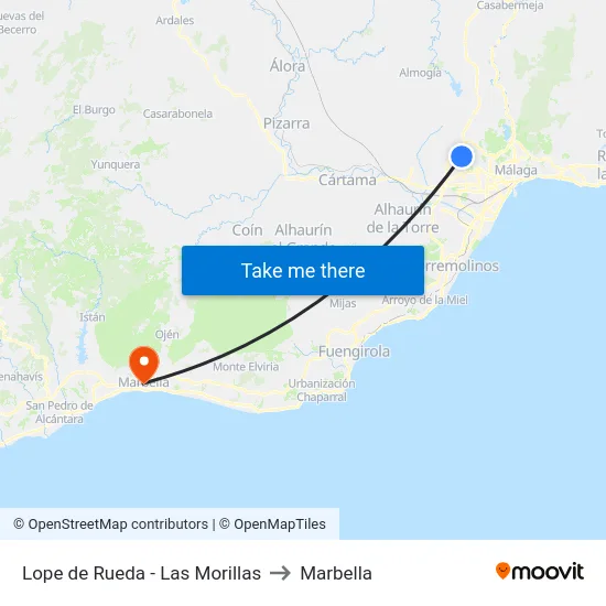 Lope de Rueda - Las Morillas to Marbella map