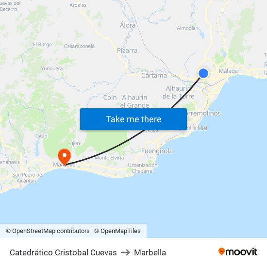 Catedrático Cristobal Cuevas to Marbella map