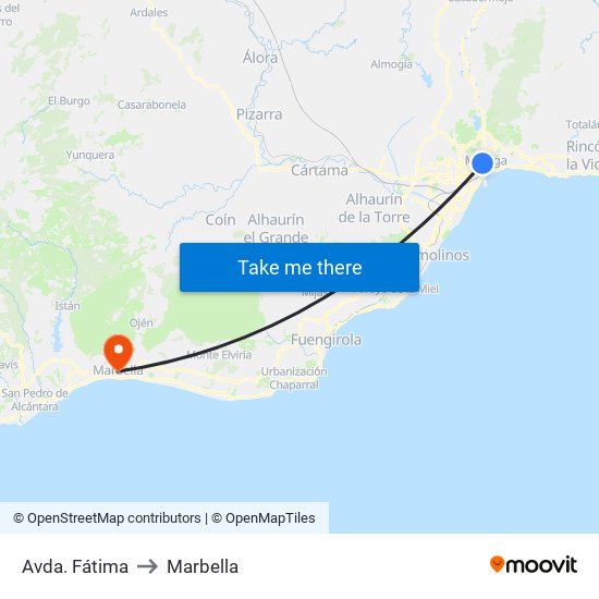 Avda. Fátima to Marbella map