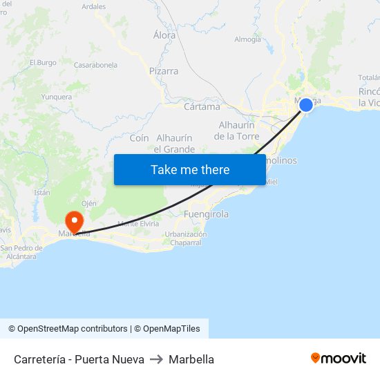 Carretería - Puerta Nueva to Marbella map