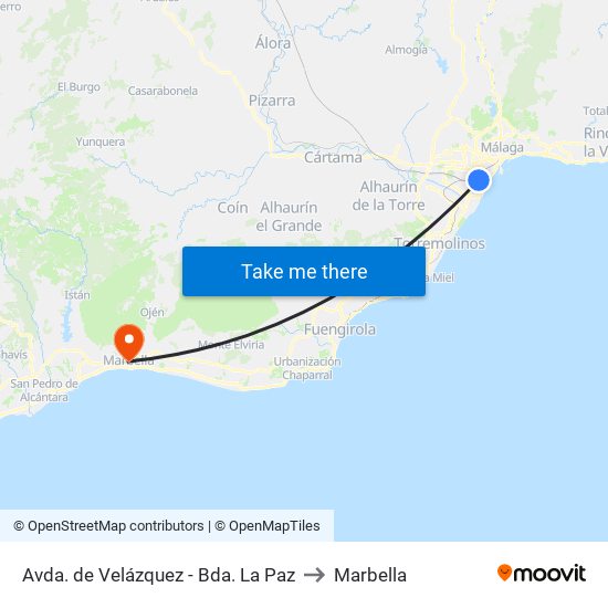 Avda. de Velázquez - Bda. La Paz to Marbella map