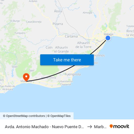 Avda. Antonio Machado - Nuevo Puente Del Carmen to Marbella map
