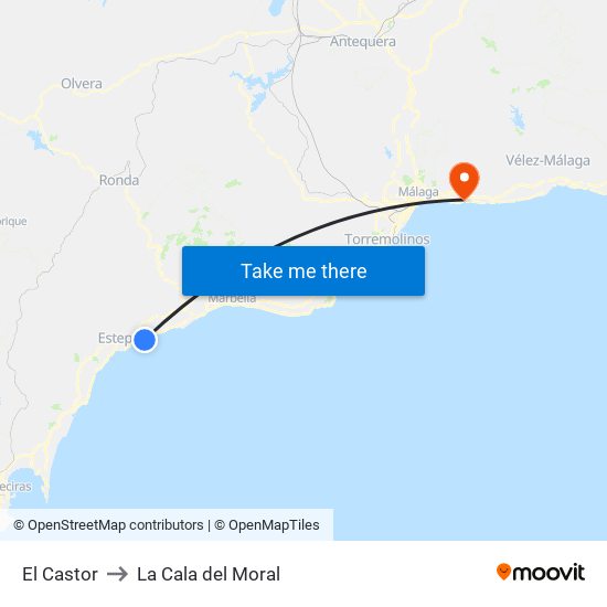 El Castor to La Cala del Moral map