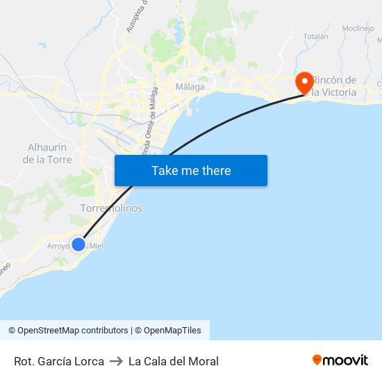 Rot. García Lorca to La Cala del Moral map