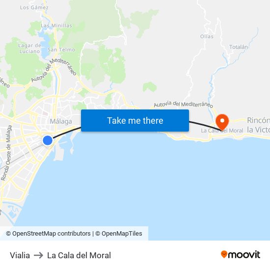 Vialia to La Cala del Moral map