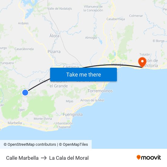 Calle Marbella to La Cala del Moral map