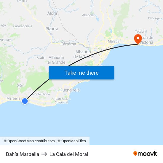 Bahía Marbella to La Cala del Moral map