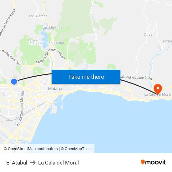 El Atabal to La Cala del Moral map