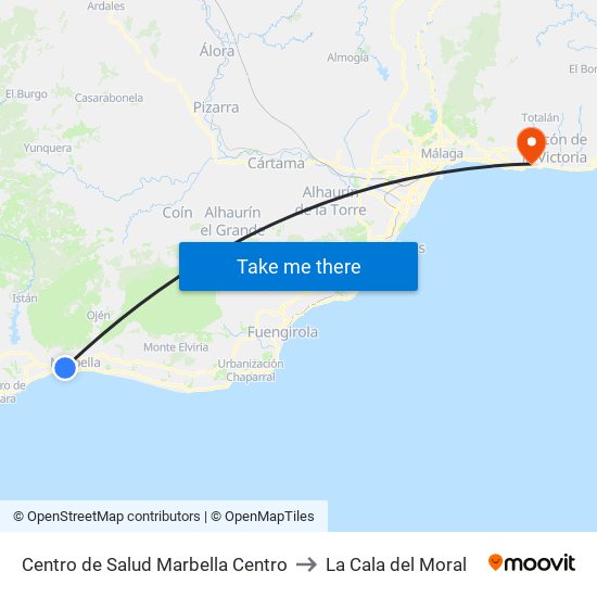 Centro de Salud Marbella Centro to La Cala del Moral map