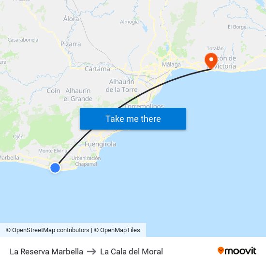 La Reserva Marbella to La Cala del Moral map