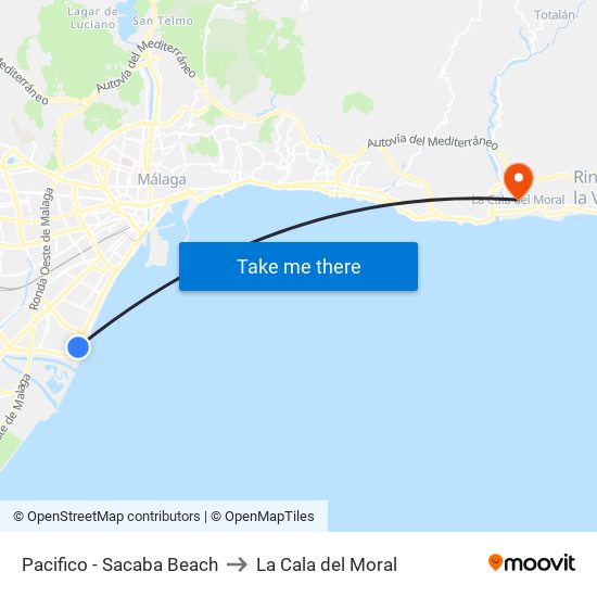 Pacifico - Sacaba Beach to La Cala del Moral map