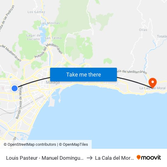 Louis Pasteur - Manuel Domínguez to La Cala del Moral map
