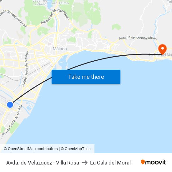 Avda. de Velázquez - Villa Rosa to La Cala del Moral map