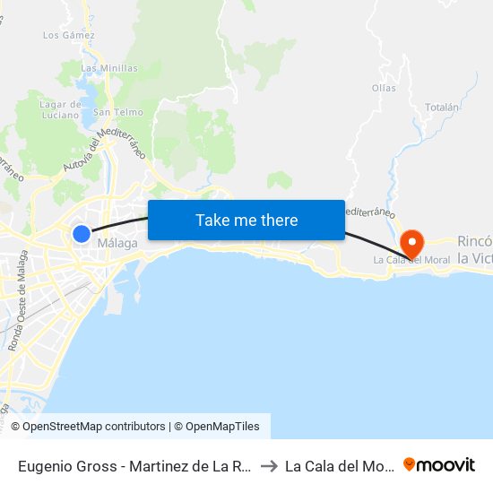 Eugenio Gross - Martinez de La Rosa to La Cala del Moral map