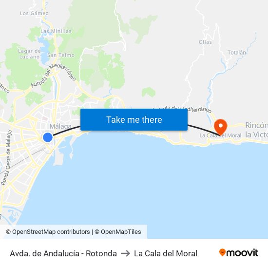 Avda. de Andalucía - Rotonda to La Cala del Moral map