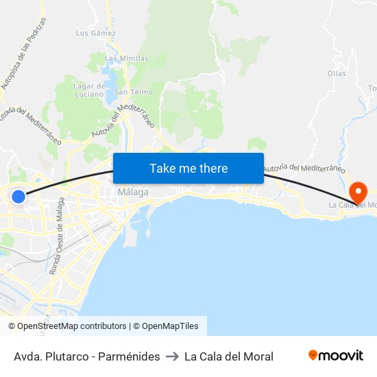 Avda. Plutarco - Parménides to La Cala del Moral map