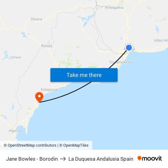 Jane Bowles - Borodin to La Duquesa Andalusia Spain map