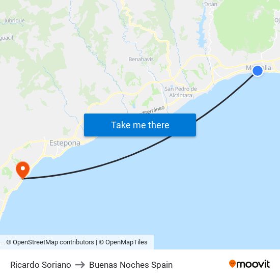 Ricardo Soriano to Buenas Noches Spain map