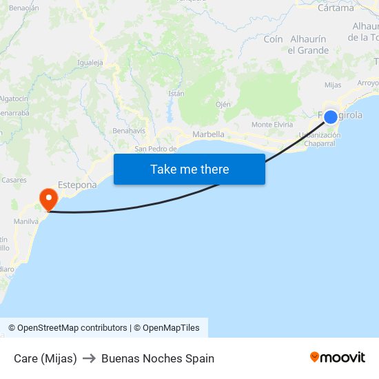 Care (Mijas) to Buenas Noches Spain map