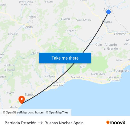 Barriada Estación to Buenas Noches Spain map