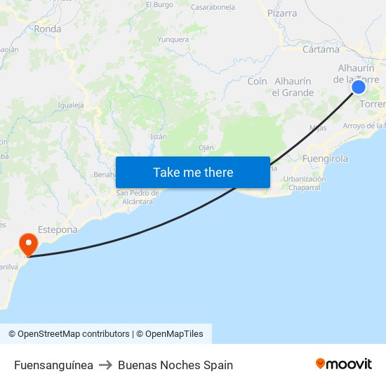 Fuensanguínea to Buenas Noches Spain map