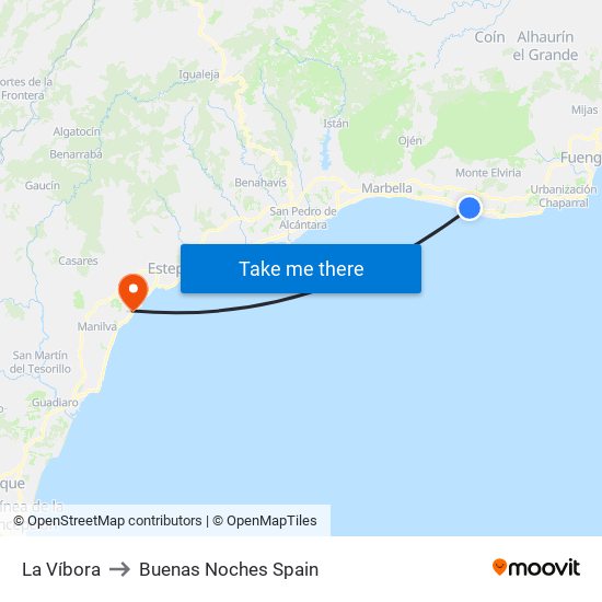 La Víbora to Buenas Noches Spain map